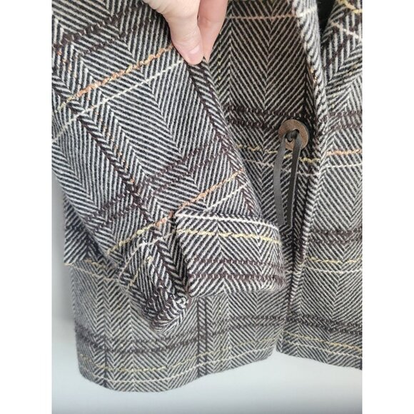 VINTAGE Barry Bricken Wool Plaid Blazer Cropped Fitted Size 12 - Picture 4 of 7